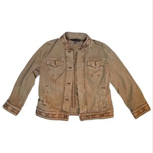 White House Black Market Denim open front jacket Size 4